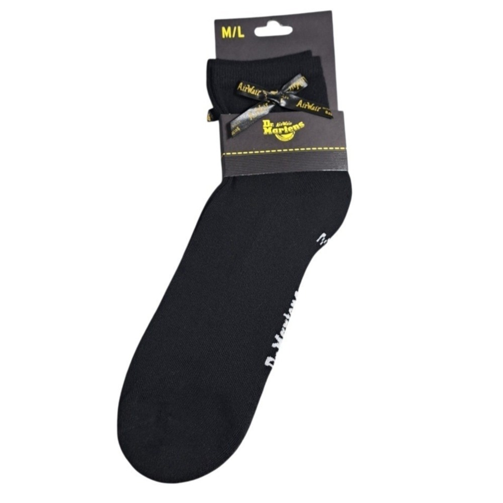 1-Pair of Dr. Martens Crew Socks Size M/L Bow Sock Black Organic